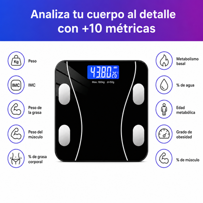 Báscula Inteligente de Composición Corporal con App Bluetooth