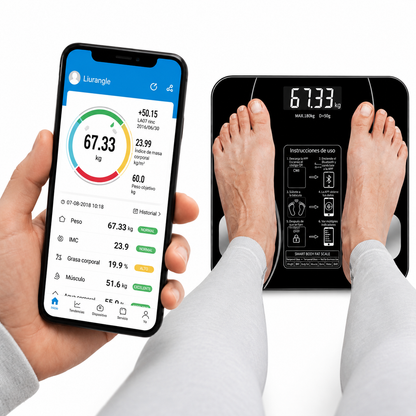 Báscula Inteligente de Composición Corporal con App Bluetooth